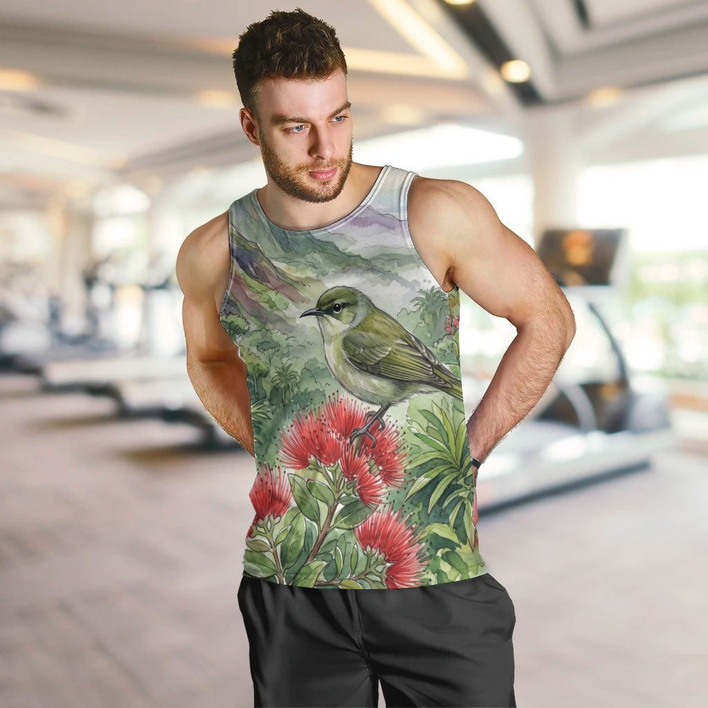 Aloha Hawaii Creeper Ohia Lehua Watercolor Men Tank Top LT14 Watercolor - Polynesian Pride