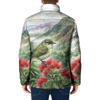 Aloha Hawaii Creeper Ohia Lehua Watercolor Padded Jacket LT14 - Polynesian Pride