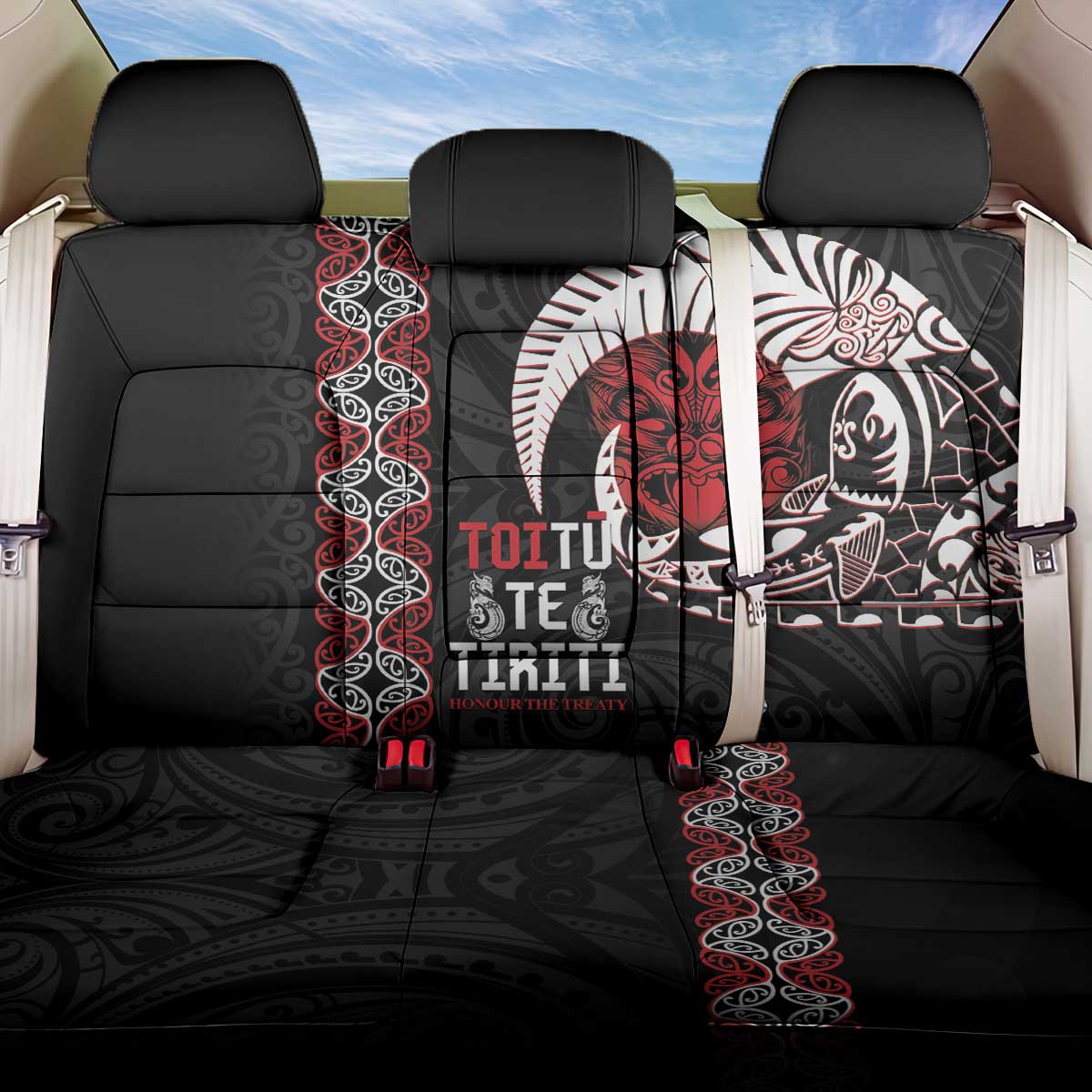 Aotearoa Toitu Te Tiriti Back Car Seat Cover Honour The Treaty Maori Haka