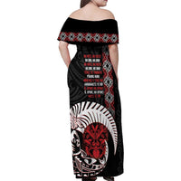 Aotearoa Toitu Te Tiriti Family Matching Off Shoulder Maxi Dress and Hawaiian Shirt Honour The Treaty Maori Haka LT14 - Polynesian Pride