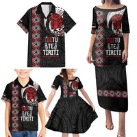 Aotearoa Toitu Te Tiriti Family Matching Puletasi and Hawaiian Shirt Honour The Treaty Maori Haka LT14 - Polynesian Pride