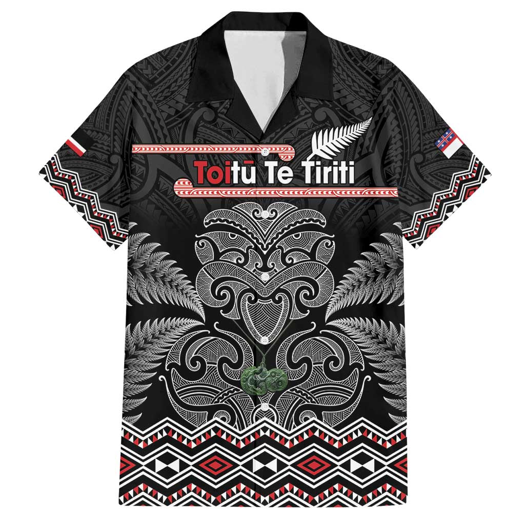 Aotearoa Toitu Te Tiriti Family Matching Off Shoulder Short Dress and Hawaiian Shirt Stand Together! Stand Stronger! - NZ Tiki