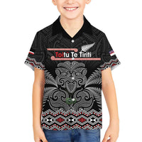 Aotearoa Toitu Te Tiriti Kid Hawaiian Shirt Stand Together! Stand Stronger! - NZ Tiki LT14 Kid Black - Polynesian Pride