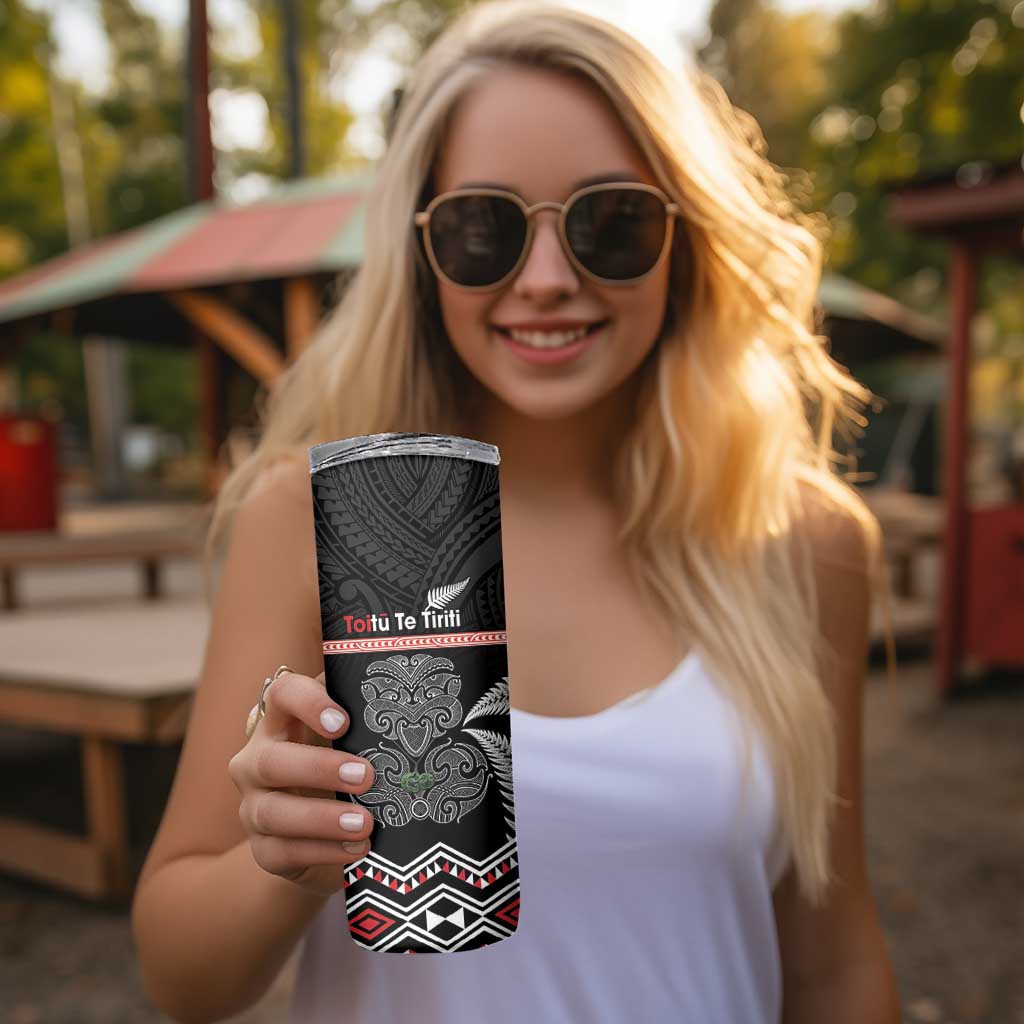 Aotearoa Toitu Te Tiriti Skinny Tumbler Stand Together! Stand Stronger! - NZ Tiki LT14 - Polynesian Pride