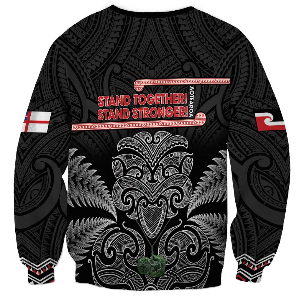 Aotearoa Toitu Te Tiriti Sweatshirt Stand Together! Stand Stronger! - NZ Tiki