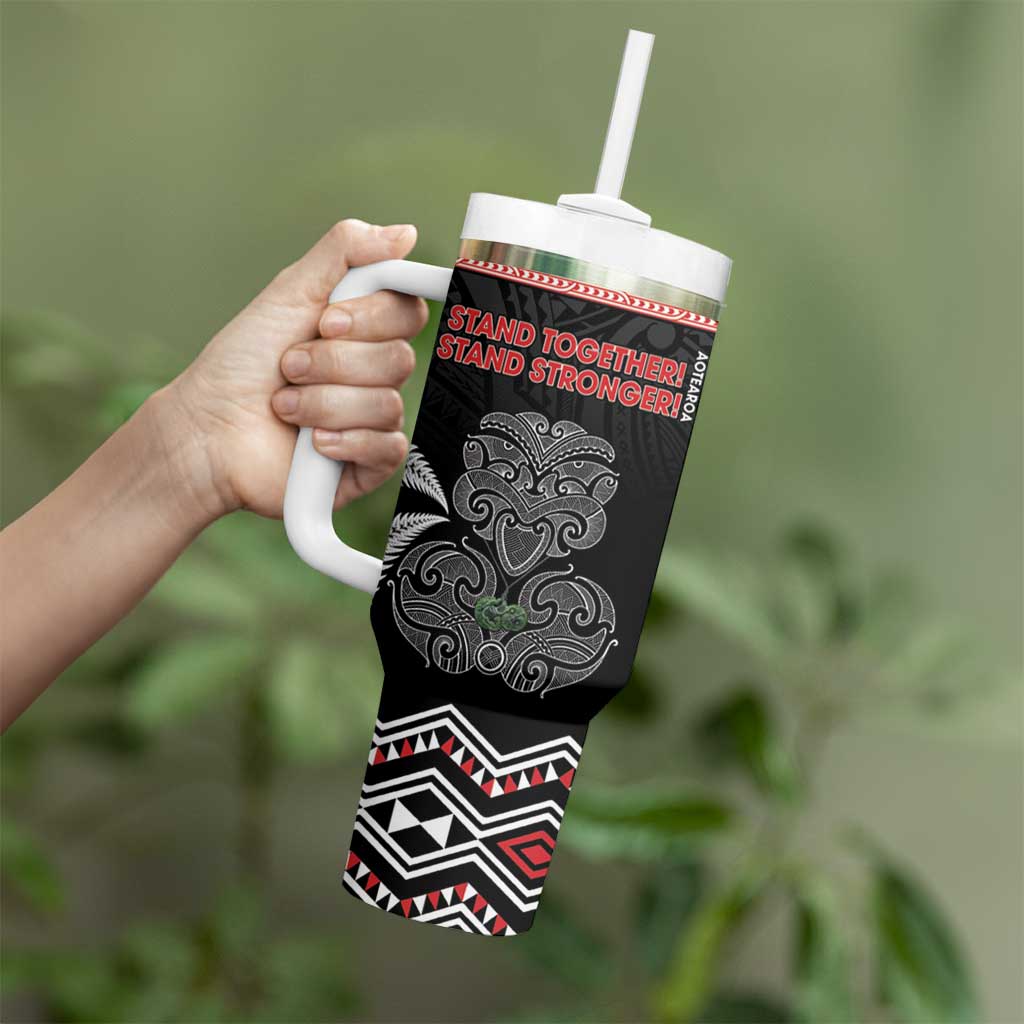 Aotearoa Toitu Te Tiriti Tumbler With Handle Stand Together! Stand Stronger! - NZ Tiki