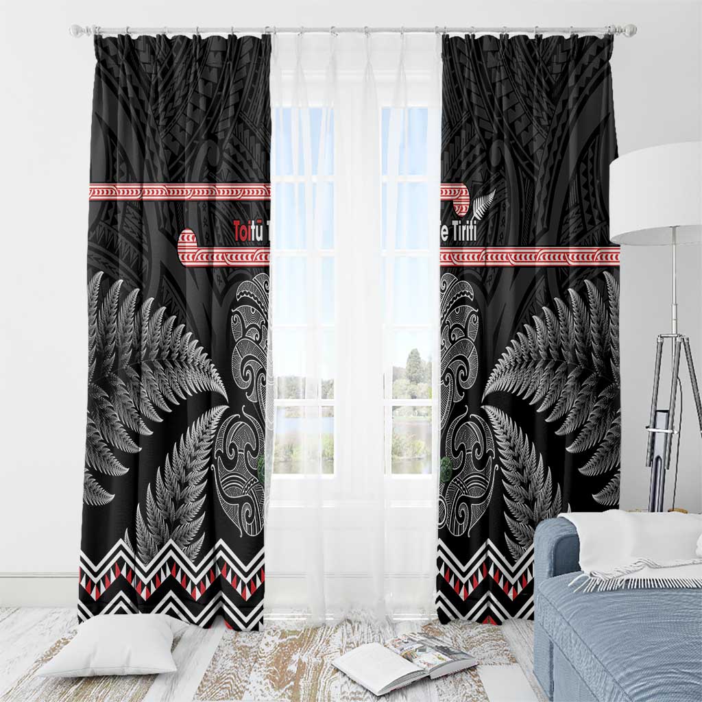 Aotearoa Toitu Te Tiriti Window Curtain Stand Together! Stand Stronger! - NZ Tiki