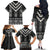 Black Taniko Aotearoa Family Matching Off The Shoulder Long Sleeve Dress and Hawaiian Shirt Niho Taniwha Mix Poutama LT14