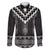 Black Taniko Aotearoa Family Matching Off The Shoulder Long Sleeve Dress and Hawaiian Shirt Niho Taniwha Mix Poutama LT14