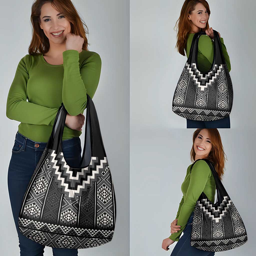 Black Taniko Aotearoa Grocery Bag Niho Taniwha Mix Poutama