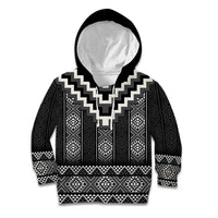 Black Taniko Aotearoa Kid Hoodie Niho Taniwha Mix Poutama LT14