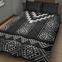Black Taniko Aotearoa Quilt Bed Set Niho Taniwha Mix Poutama LT14