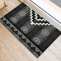 Black Taniko Aotearoa Rubber Doormat Niho Taniwha Mix Poutama LT14 - Polynesian Pride