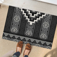 Black Taniko Aotearoa Rubber Doormat Niho Taniwha Mix Poutama LT14 - Polynesian Pride
