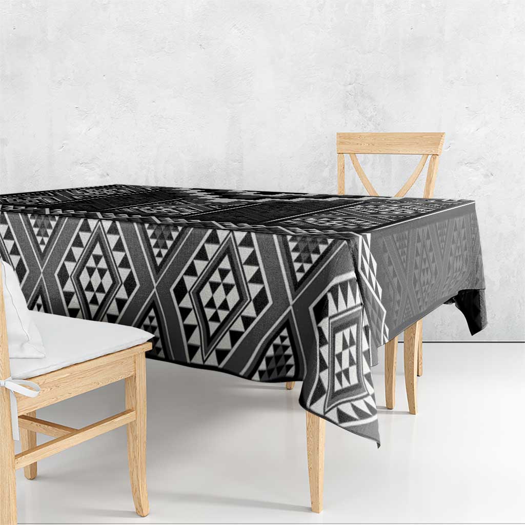 Black Taniko Aotearoa Tablecloth Niho Taniwha Mix Poutama LT14 - Polynesian Pride
