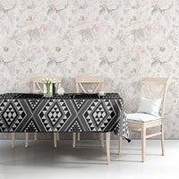 Black Taniko Aotearoa Tablecloth Niho Taniwha Mix Poutama LT14 - Polynesian Pride