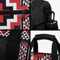 Red Taniko Motifs Aotearoa Duffle Bag Niho Taniwha Mix Poutama LT14 - Polynesian Pride