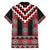 Red Taniko Aotearoa Family Matching Off The Shoulder Long Sleeve Dress and Hawaiian Shirt Niho Taniwha Mix Poutama LT14