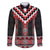 Red Taniko Aotearoa Family Matching Off The Shoulder Long Sleeve Dress and Hawaiian Shirt Niho Taniwha Mix Poutama LT14