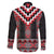 Red Taniko Aotearoa Family Matching Off The Shoulder Long Sleeve Dress and Hawaiian Shirt Niho Taniwha Mix Poutama LT14