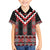 Red Taniko Aotearoa Family Matching Off The Shoulder Long Sleeve Dress and Hawaiian Shirt Niho Taniwha Mix Poutama LT14