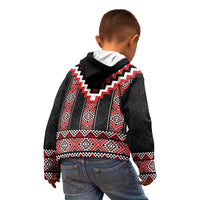 Red Taniko Aotearoa Kid Hoodie Niho Taniwha Mix Poutama LT14