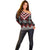 Red Taniko Aotearoa Off Shoulder Sweater Niho Taniwha Mix Poutama