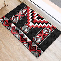 Red Taniko Aotearoa Rubber Doormat Niho Taniwha Mix Poutama LT14