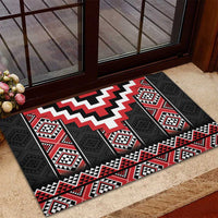 Red Taniko Aotearoa Rubber Doormat Niho Taniwha Mix Poutama LT14