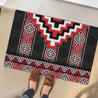 Red Taniko Aotearoa Rubber Doormat Niho Taniwha Mix Poutama LT14