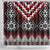 Red Taniko Aotearoa Shower Curtain Niho Taniwha Mix Poutama