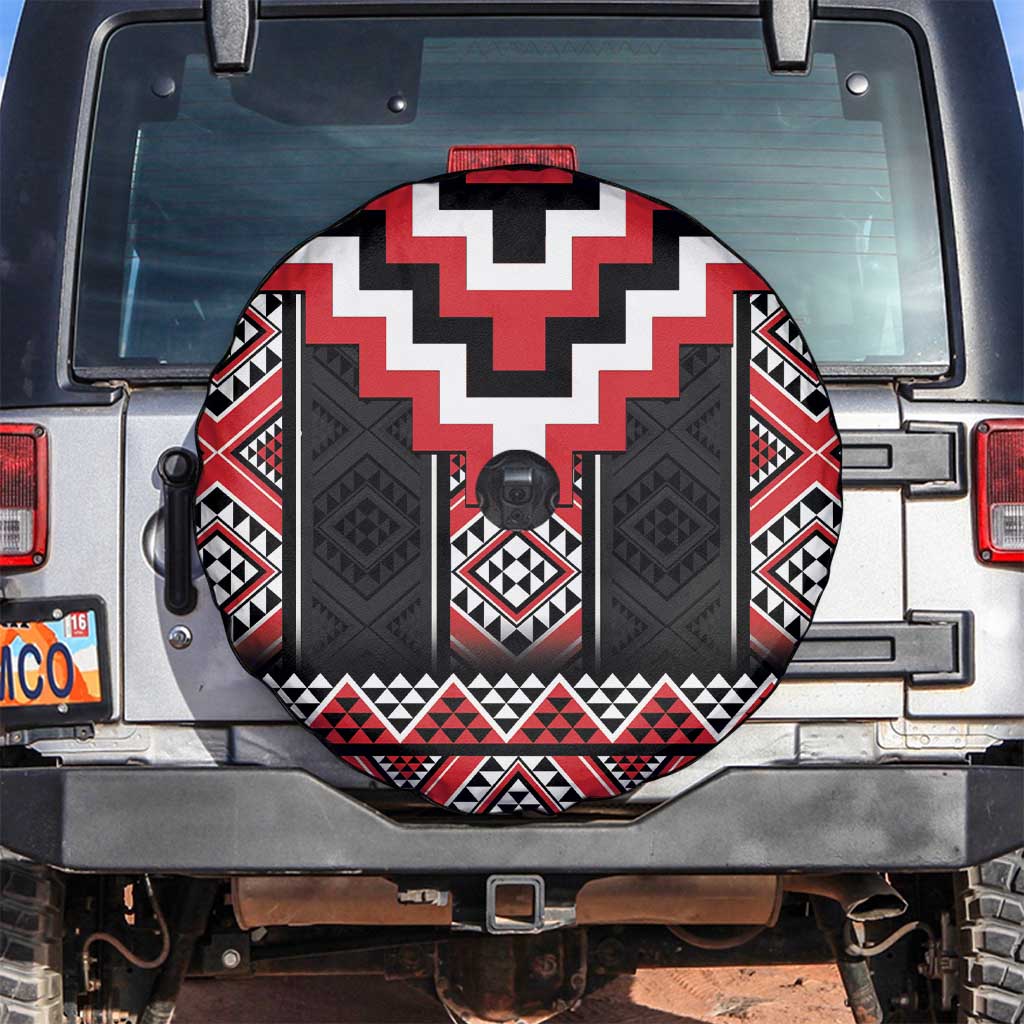 Red Taniko Aotearoa Spare Tire Cover Niho Taniwha Mix Poutama LT14