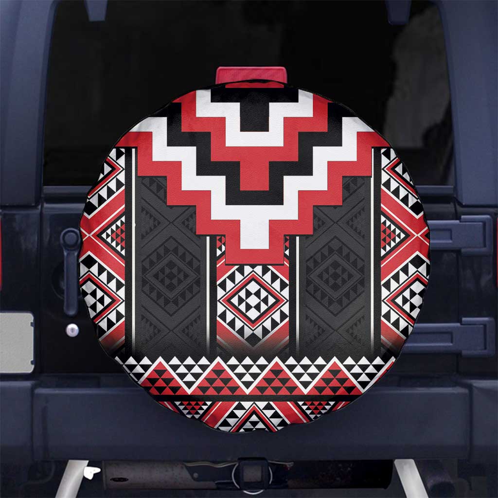Red Taniko Aotearoa Spare Tire Cover Niho Taniwha Mix Poutama LT14