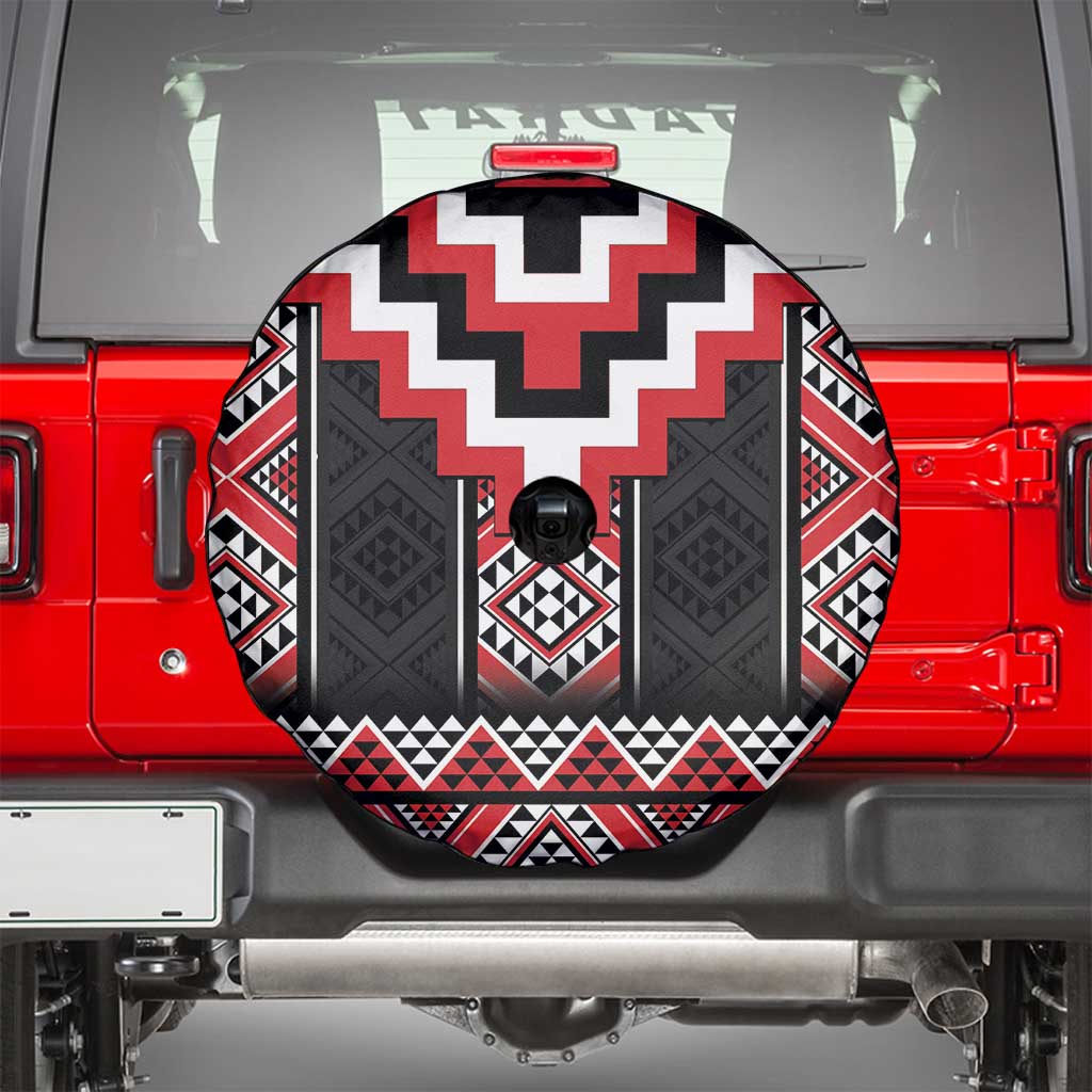 Red Taniko Aotearoa Spare Tire Cover Niho Taniwha Mix Poutama LT14