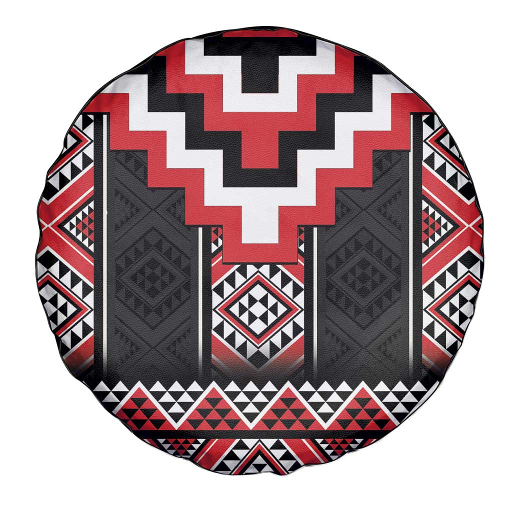 Red Taniko Aotearoa Spare Tire Cover Niho Taniwha Mix Poutama LT14