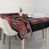 Red Taniko Aotearoa Tablecloth Niho Taniwha Mix Poutama LT14 - Polynesian Pride
