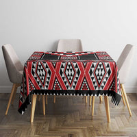 Red Taniko Aotearoa Tablecloth Niho Taniwha Mix Poutama LT14 - Polynesian Pride