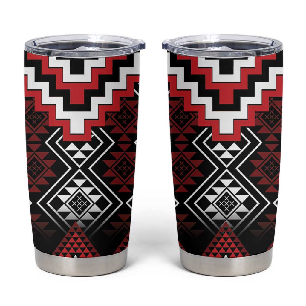 Red Taniko Aotearoa Tumbler Cup Niho Taniwha Mix Poutama