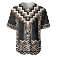Brown Taniko Aotearoa Baseball Jersey Niho Taniwha Mix Poutama LT14 Brown - Polynesian Pride