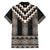 Brown Taniko Aotearoa Family Matching Off The Shoulder Long Sleeve Dress and Hawaiian Shirt Niho Taniwha Mix Poutama LT14