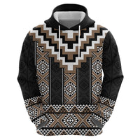 Brown Taniko Aotearoa Hoodie Niho Taniwha Mix Poutama LT14