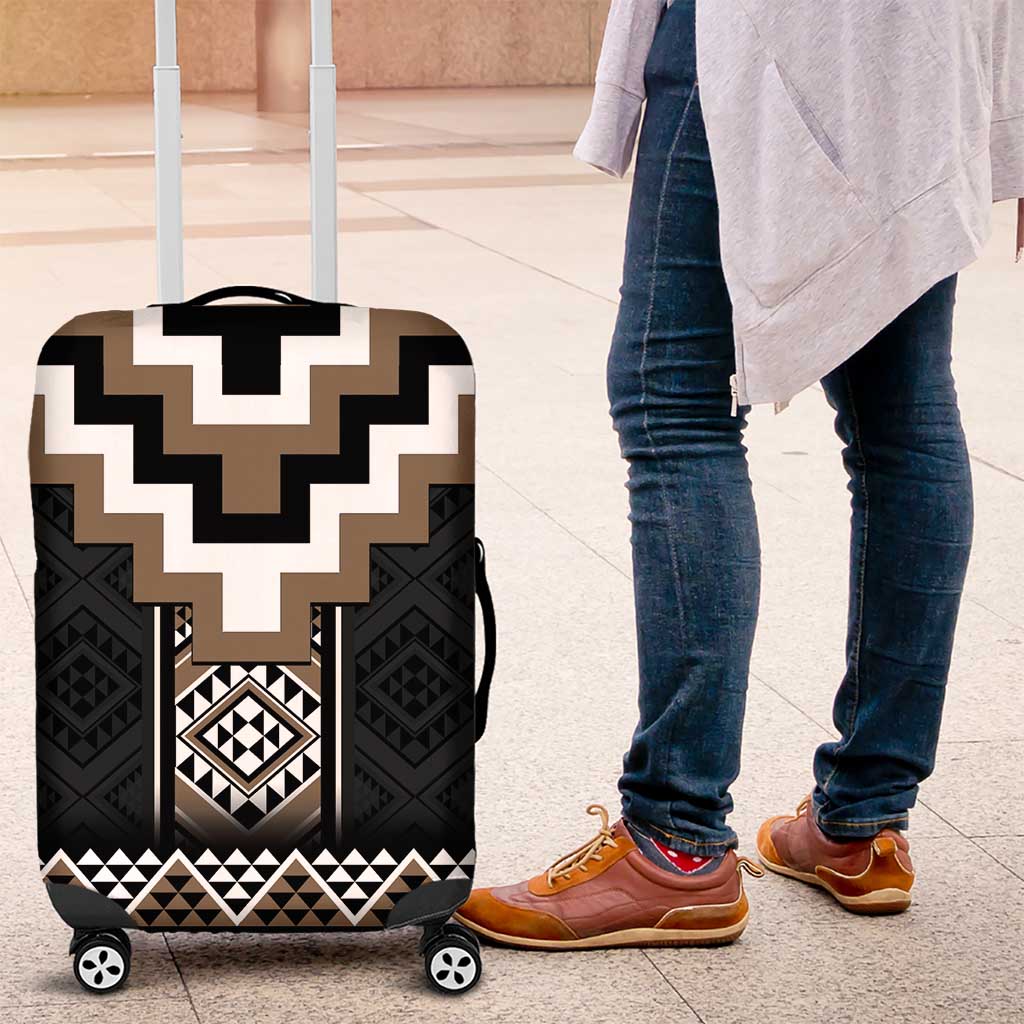 Brown Taniko Aotearoa Luggage Cover Niho Taniwha Mix Poutama LT14