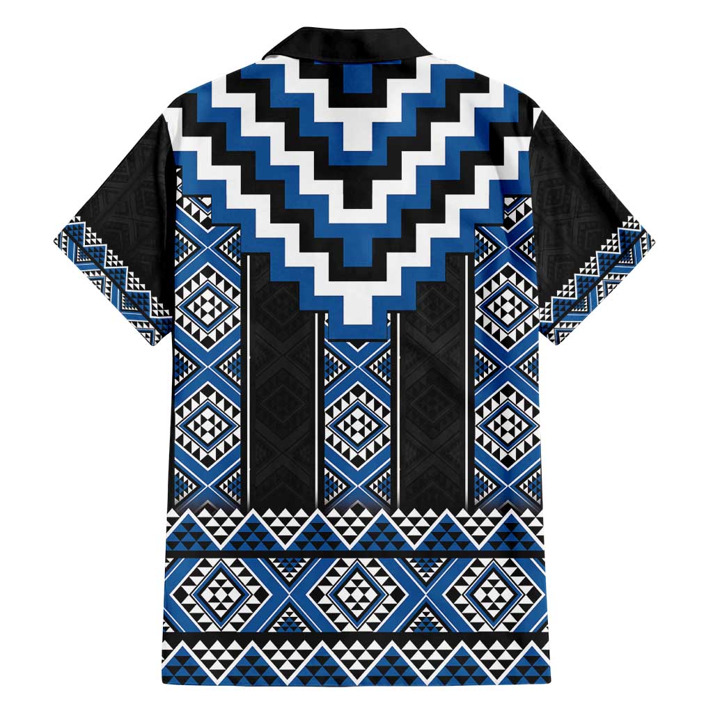 Blue Taniko Aotearoa Family Matching Summer Maxi Dress and Hawaiian Shirt Niho Taniwha Mix Poutama LT14 - Polynesian Pride