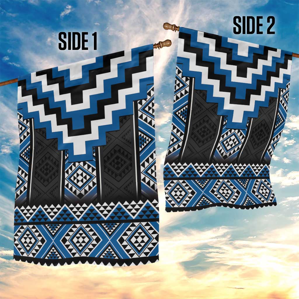 Blue Taniko Aotearoa Garden Flag Niho Taniwha Mix Poutama LT14