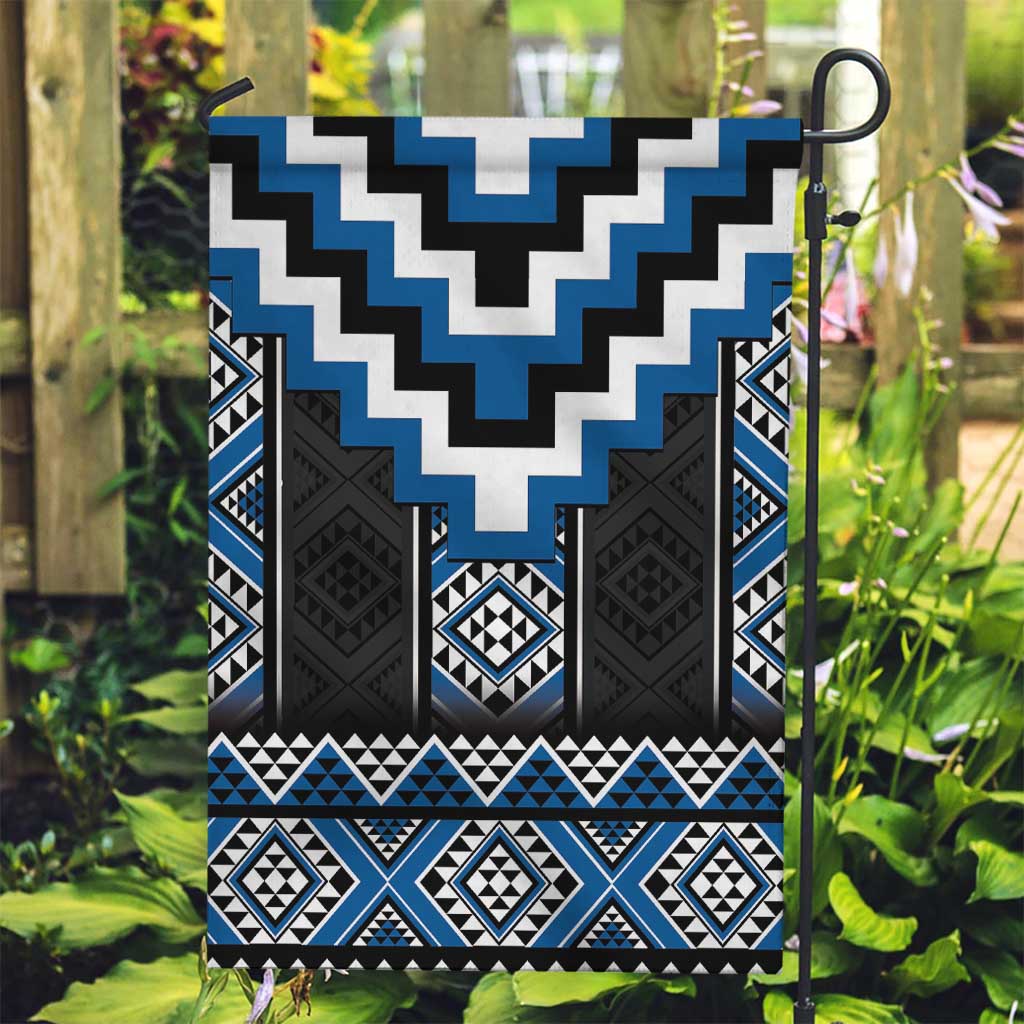 Blue Taniko Aotearoa Garden Flag Niho Taniwha Mix Poutama LT14