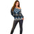 Blue Taniko Aotearoa Off Shoulder Sweater Niho Taniwha Mix Poutama