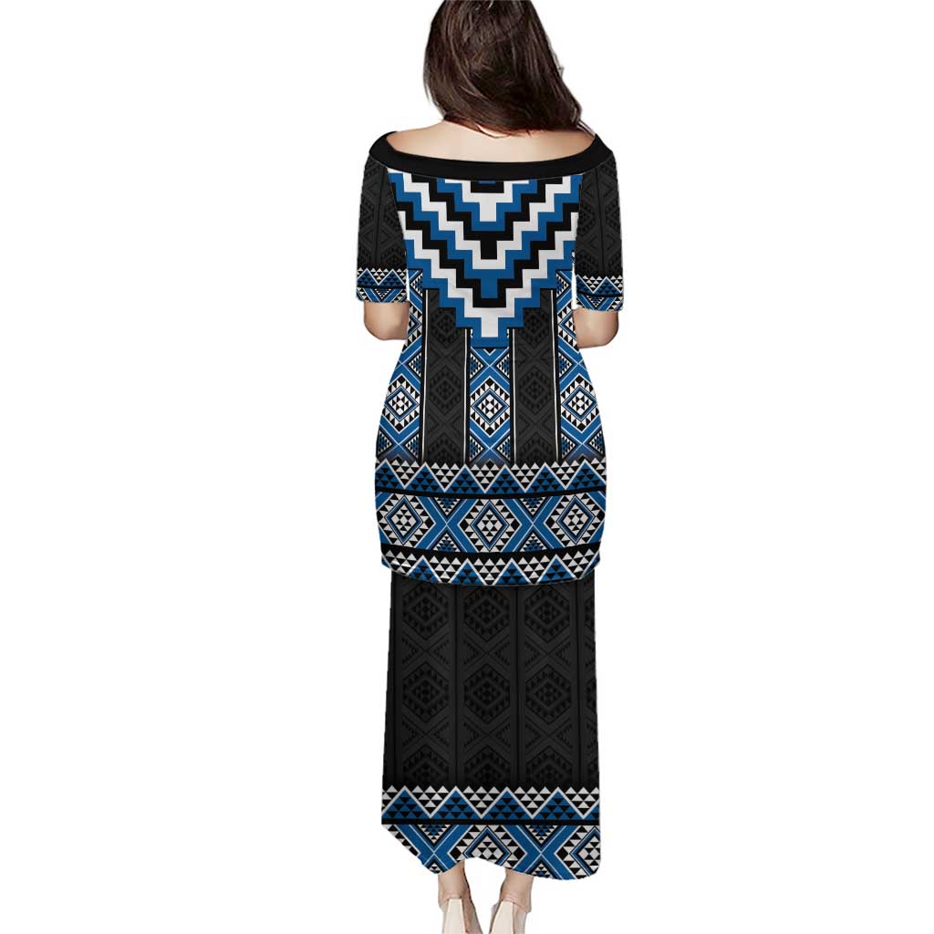 Blue Taniko Aotearoa Puletasi Niho Taniwha Mix Poutama LT14