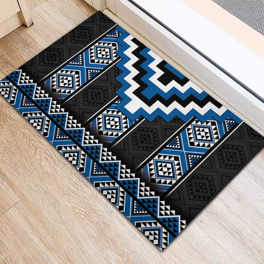 Blue Taniko Aotearoa Rubber Doormat Niho Taniwha Mix Poutama LT14