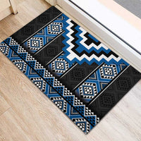 Blue Taniko Aotearoa Rubber Doormat Niho Taniwha Mix Poutama LT14