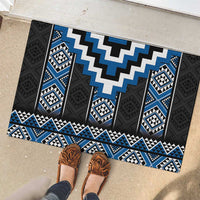 Blue Taniko Aotearoa Rubber Doormat Niho Taniwha Mix Poutama LT14